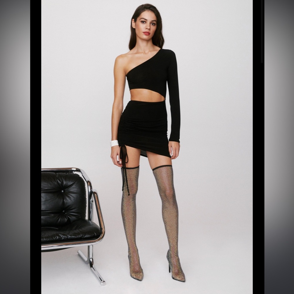 Nasty Gal over-the-knee diamante stiletto boots